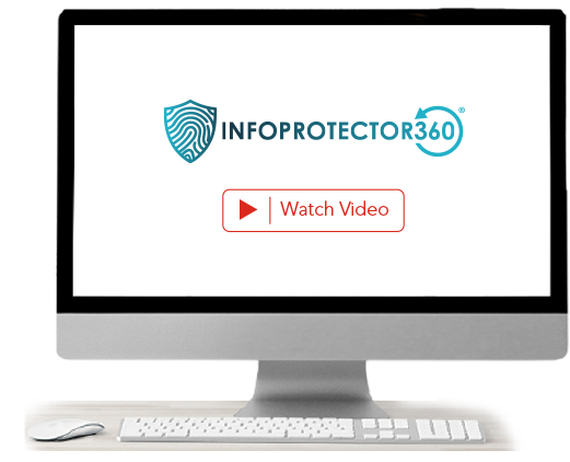 Computer screen contains a video about InfoProtector® Plus. Click for more details.